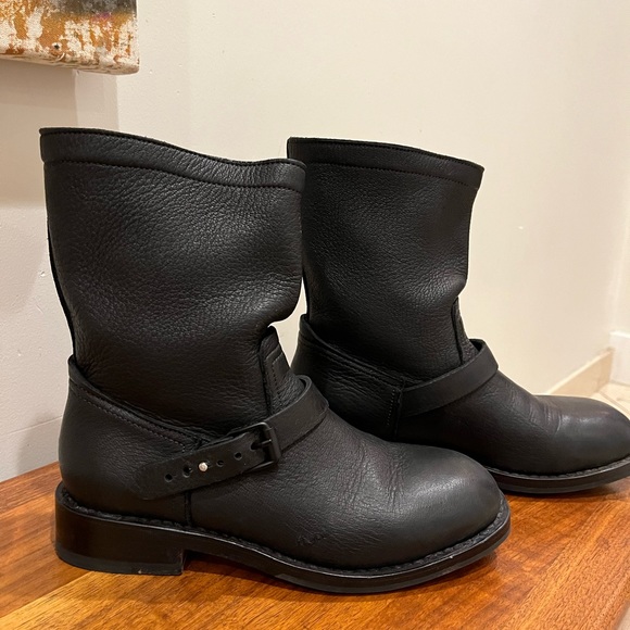 Rag and Bone Black Oliver Moto Boots - Picture 4 of 12